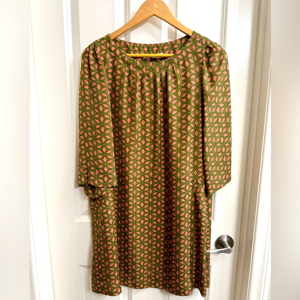 Fossil Geoprint Retro Style 3/4 Sleeve Lined Pullover Tunic with Pockets